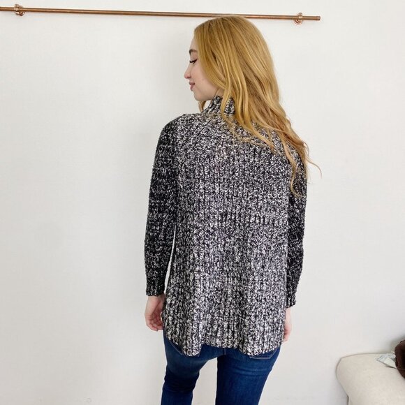 ZARA KNIT Black & White Turtleneck Sweater Small - Picture 2 of 3